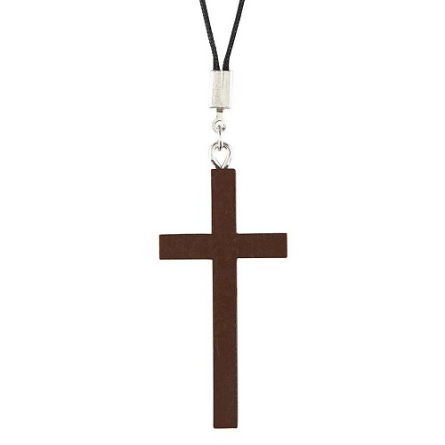 Wood Pendant Cross 5cm Brown