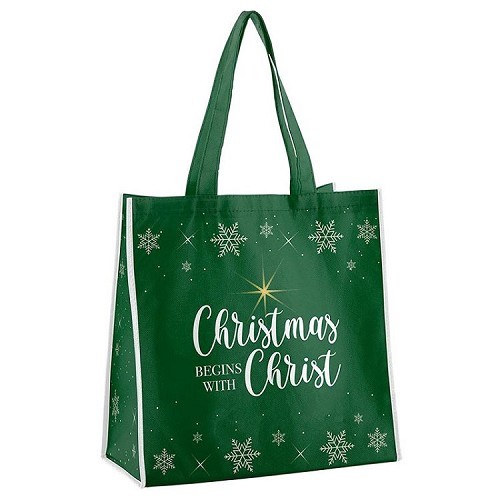 Christmas begins (green) Christmas Tote