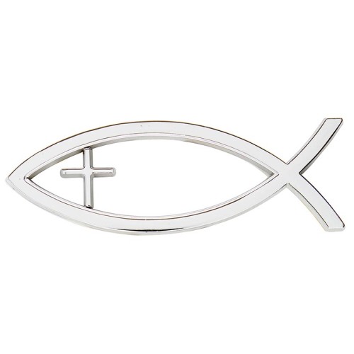 Auto Emblem Silver Ichtus/Cross