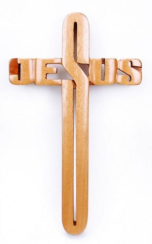 Kruis hout open 25cm Jesus