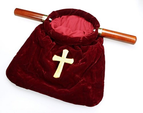 Offering Bag Red With Cross