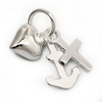 Silver pendant faith hope love 11mm