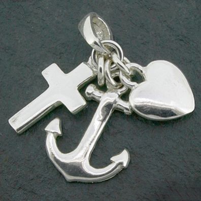 Silver pendant faith hope love