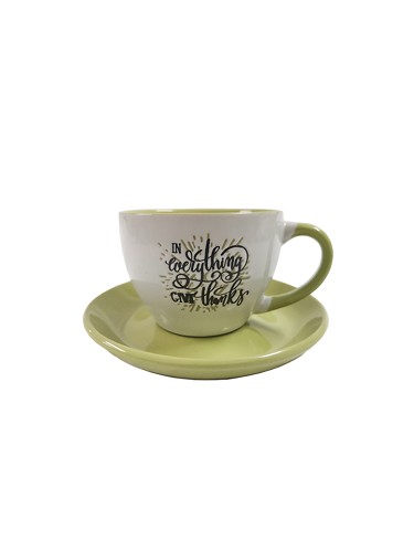 Cup & saucer In everything give thanks