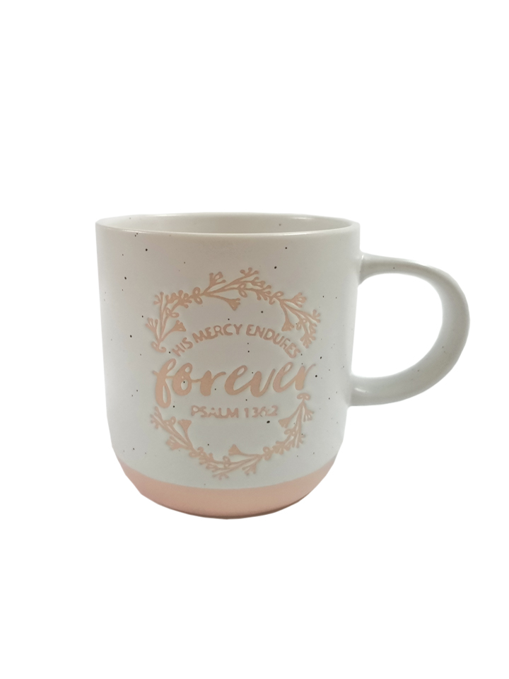 Stoneware mug 460ml Forever Psalm 136:2