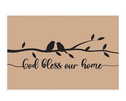Floor mat God bless our home pvc coil