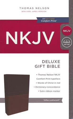 NKJV, Deluxe Gift Bible, Leathersoft, Tan, Red Letter, Comfort Print