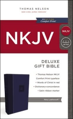 NKJV, Deluxe Gift Bible, Leathersoft, Blue, Red Letter, Comfort Print