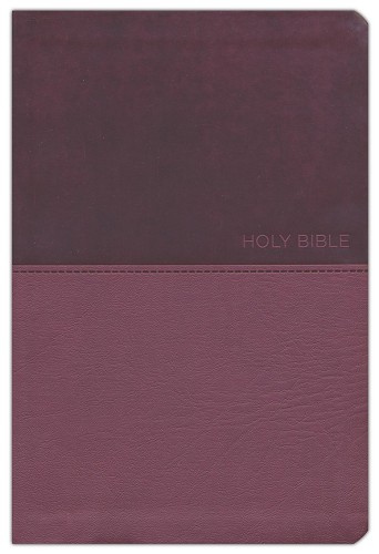 NKJV, Value Thinline Bible, Large Print, Burgundy Leathersoft, Red Letter, Comfort Print
