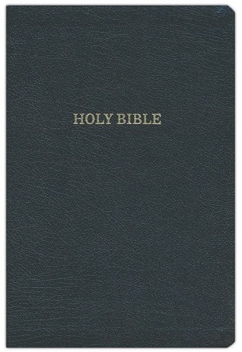 KJV, Reference Bible, Center-Column Giant Print, Bonded Leather, Black, Thumb Indexed, Red Letter Edition, Comfort Print