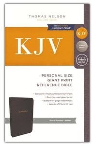 KJV Holy Bible: Personal Size Giant Print with 43,000 Cross References, Black Bonded Leather, Red Letter, Comfort Print (Thumb Indexed): King James Version
