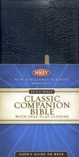 NKJV, Checkbook Bible, Compact, Bonded Leather, Black, Wallet Style, Red Letter