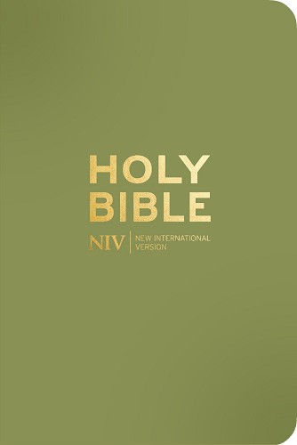 NIV Pocket Olive Green Bible with Gold Zip