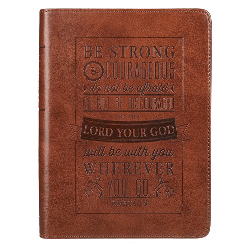 BE STRONG & COURAGEOUS BROWN FLEXCOVER J