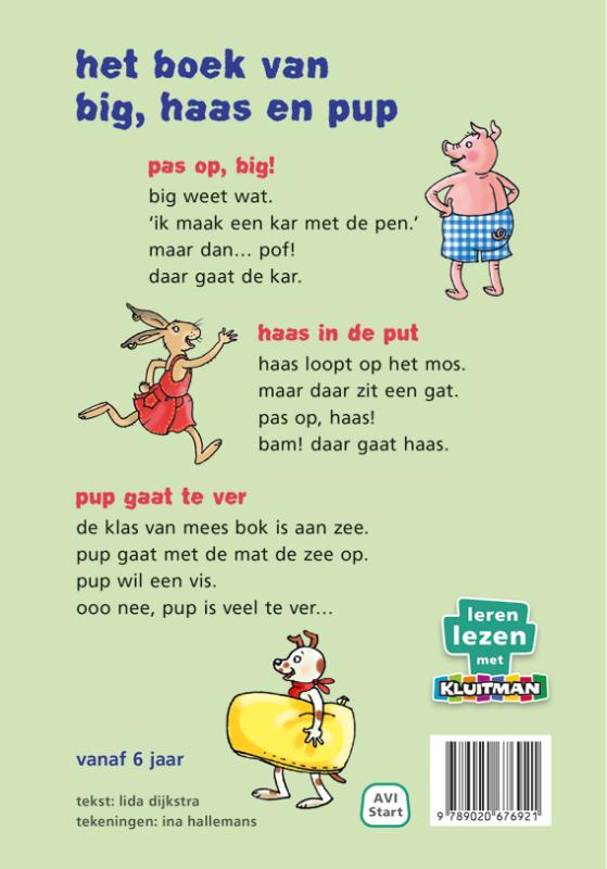 het boek van big, haas en pup