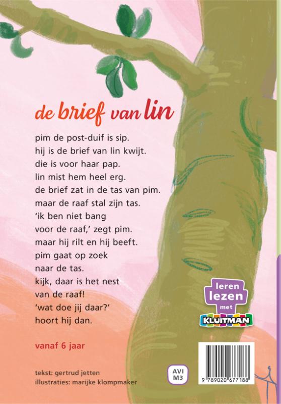 pim de post-duif. de brief van lin