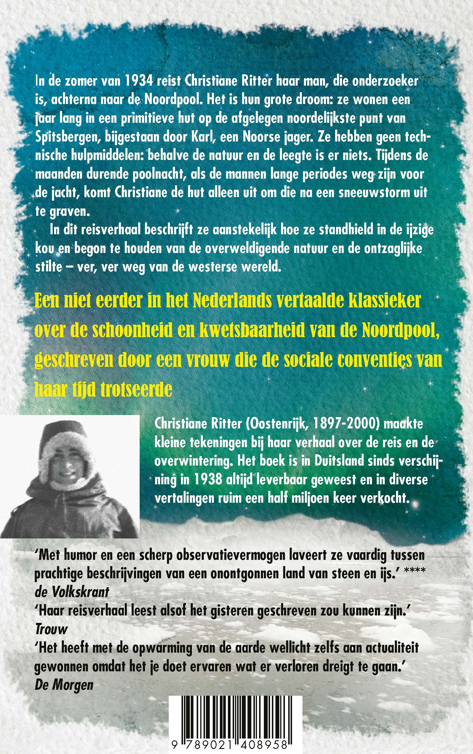 Een vrouw in de poolnacht