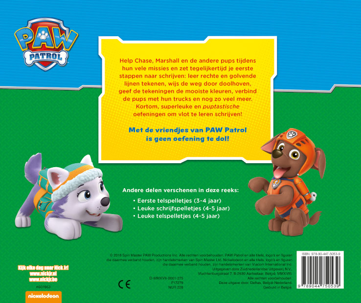 Paw Patrol eerste schrijfspelletjes – 3 – 4 jaar