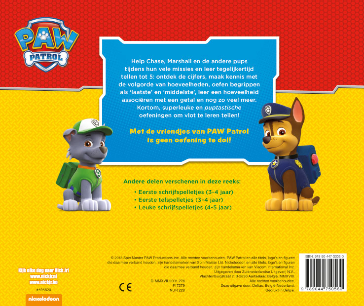 PAW Patrol leuke telspelletjes – 4 – 5 jaar