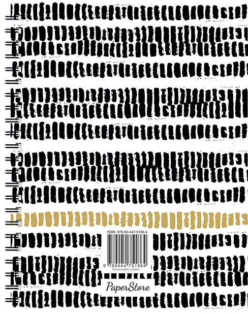 Zwart-wit-goud spiraalboek groot (lijnen) / Noir-blanc-or grand carnet à spirale (ligné) - Afbeelding 2