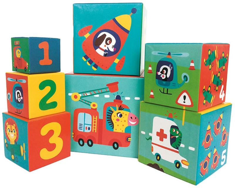 Stapelblokken – Voertuigen (+ 12 m) / Cubes à empiler – Les véhicules (+ 12 m)