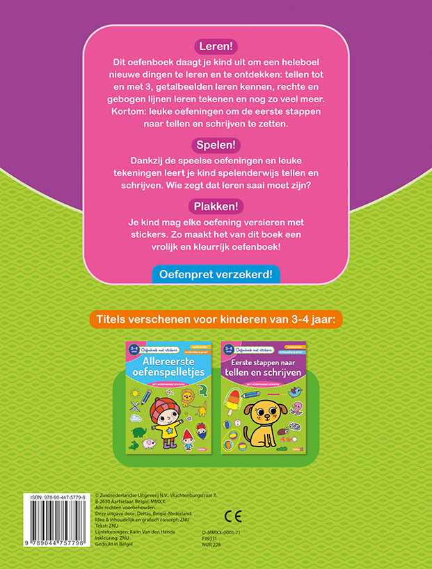 Oefenboek met stickers – Eerste stappen naar tellen en schrijven (3-4 j.)