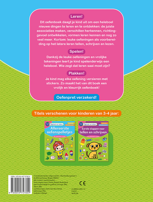Oefenboek met stickers – Allereerste oefenspelletjes (3-4 j.)