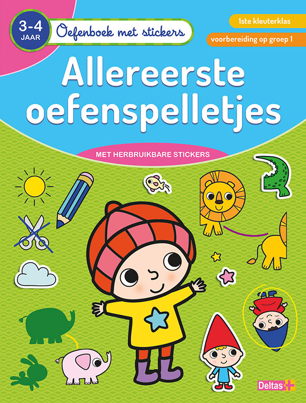 Oefenboek met stickers – Allereerste oefenspelletjes (3-4 j.)
