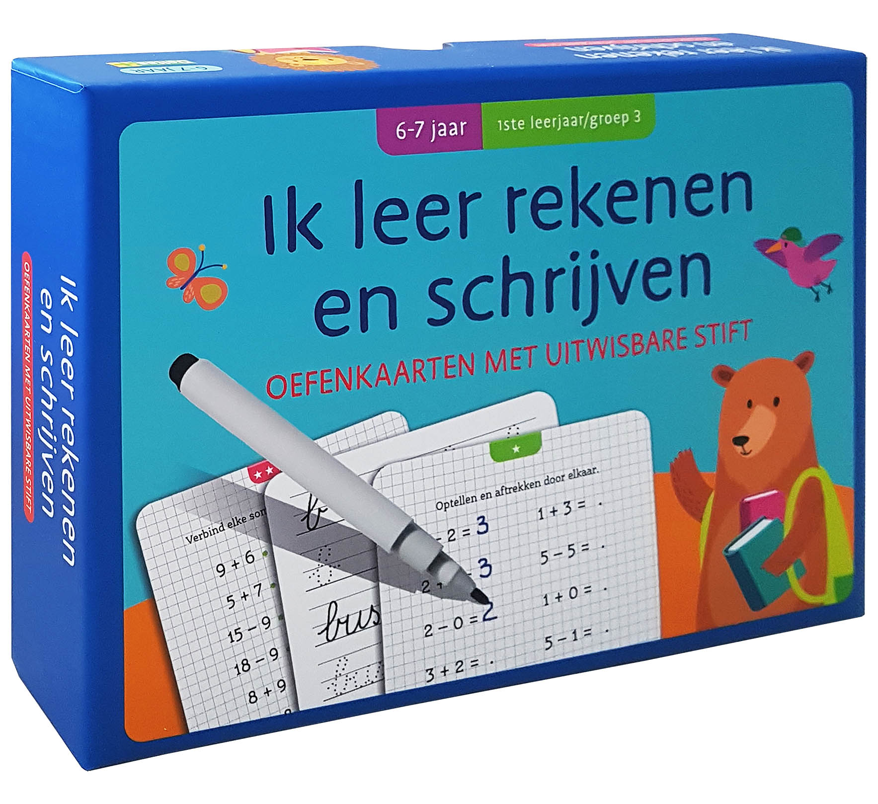 Oefenkaarten met uitwisbare stift – Ik leer rekenen en schrijven – 6-7 jaar groep 3