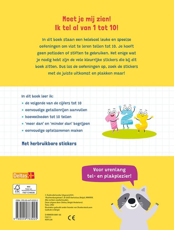 Tellen van 1 tot 10 met stickers – 5-6 jaar