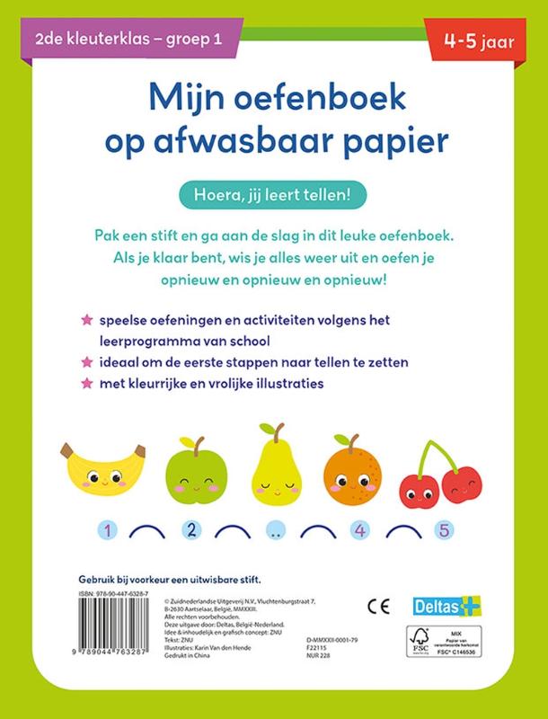 Mijn oefenboek op afwasbaar papier – Eerste telspelletjes