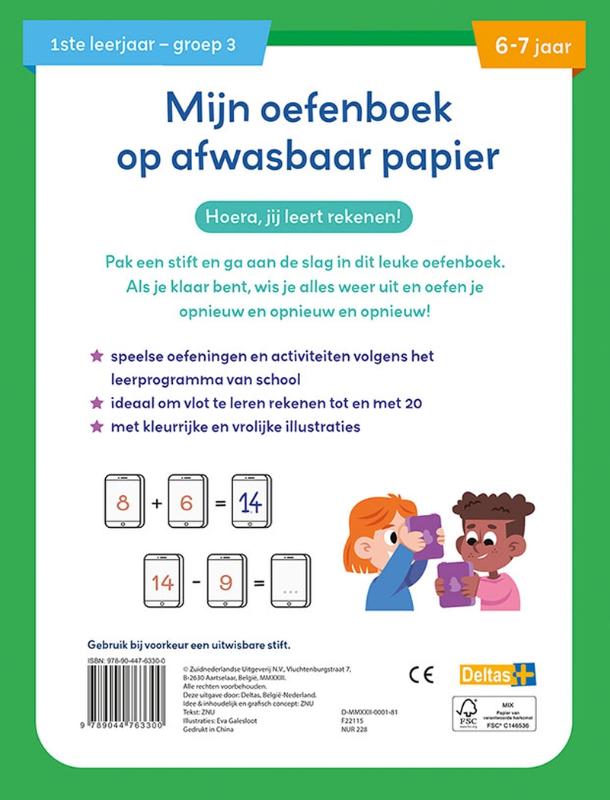 Mijn oefenboek op afwasbaar papier – Ik leer al rekenen 6-7 jaar