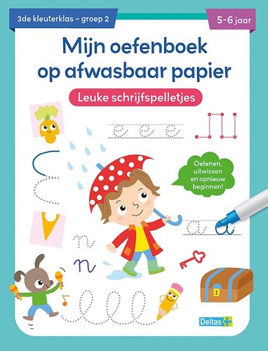 Mijn oefenboek op afwasbaar papier – Leuke schrijfspelletjes 5-6 jr