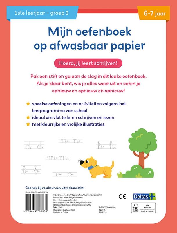 Mijn oefenboek op afwasbaar papier – Ik leer al schrijven 6-7 jaar