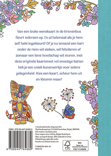 Wenskaarten om in te kleuren – I love cats