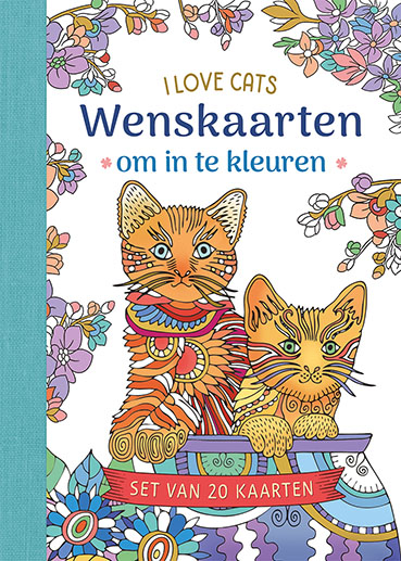 Wenskaarten om in te kleuren – I love cats
