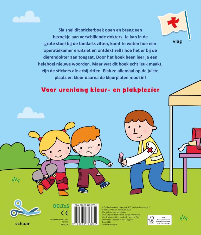 Kleur- en stickerboek met woordjes – Bij de dokter