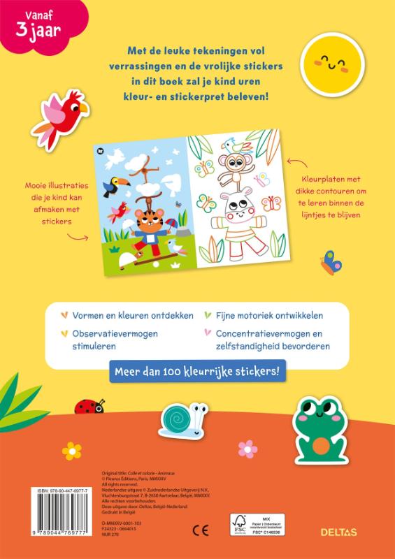 Kleur- en stickerpret – Vrolijke dieren (vanaf 3 jaar)
