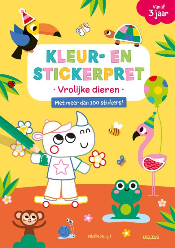 Kleur- en stickerpret – Vrolijke dieren (vanaf 3 jaar)