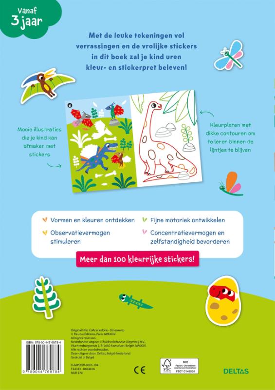Kleur- en stickerpret – Lieve dino’s (vanaf 3 jaar)