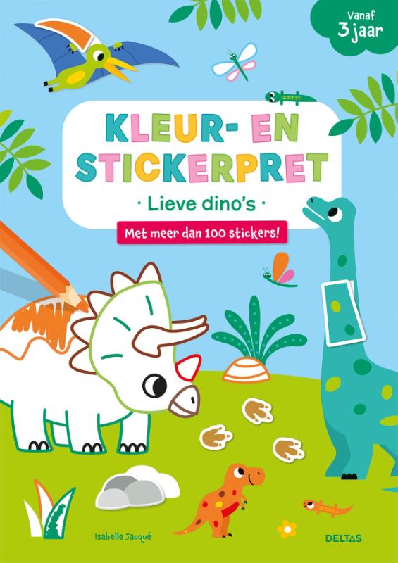 Kleur- en stickerpret – Lieve dino’s (vanaf 3 jaar)