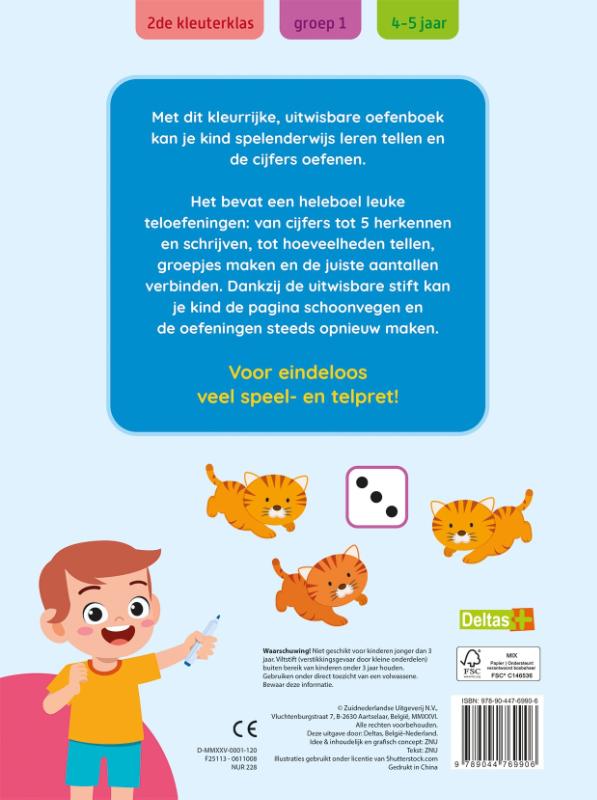 Oefenpret met uitwisbare stift – Allereerste teloefeningen – 4-5 jaar