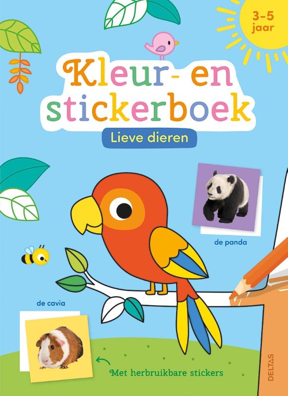 kleur- en stickerboek Lieve dieren – 3-5 jaar