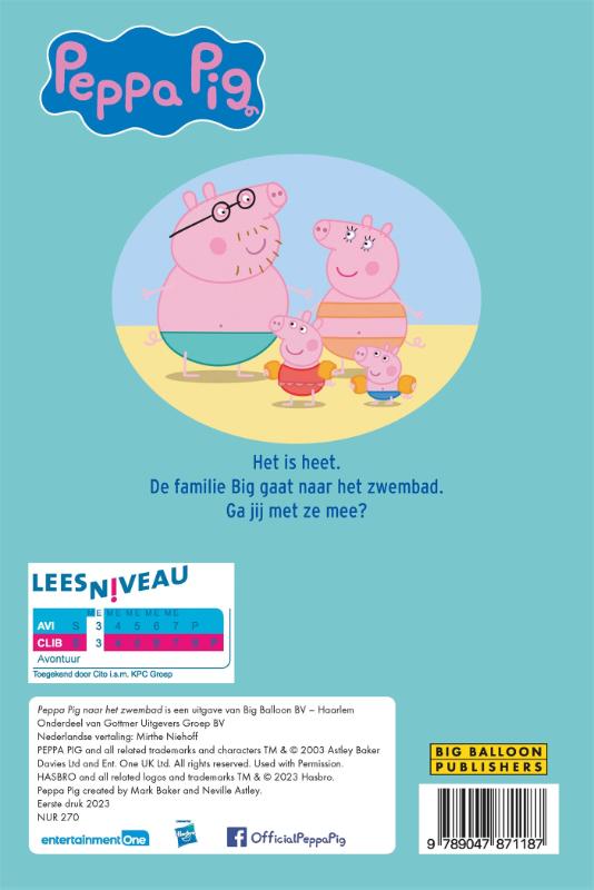 Peppa Pig, naar het zwembad