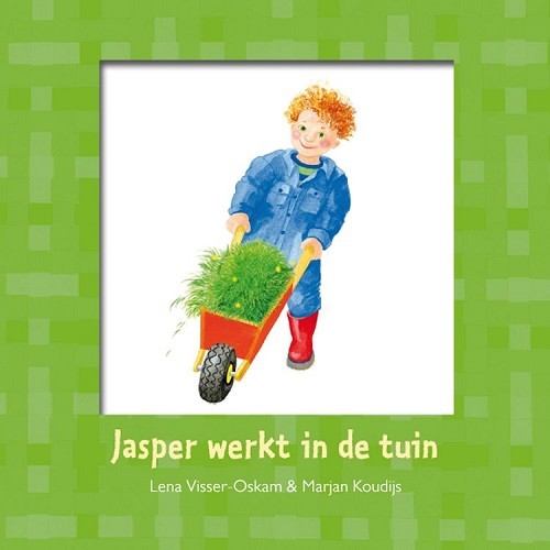Jasper werkt in de tuin