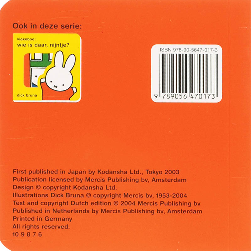 Kiekeboe! wie zit daar, Nijntje?