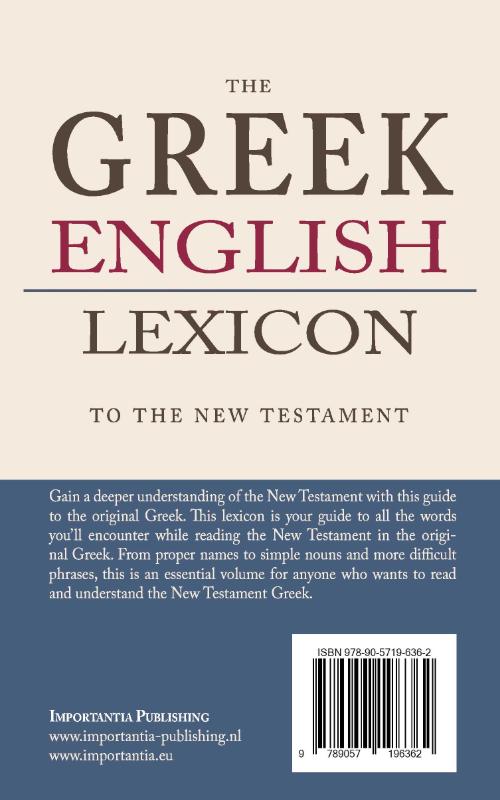 Greek-English Lexicon to the New Testament