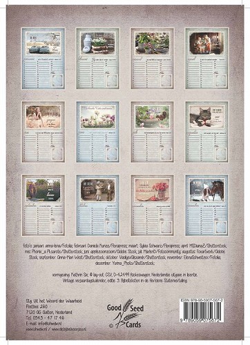 Vintage verjaardagskalender met Bijbelteksten in de Herziene Statenvertaling