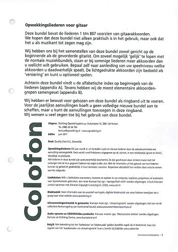 Opwekkingsliederen Gitaarakkoorden – aanvulling nummers 796-807