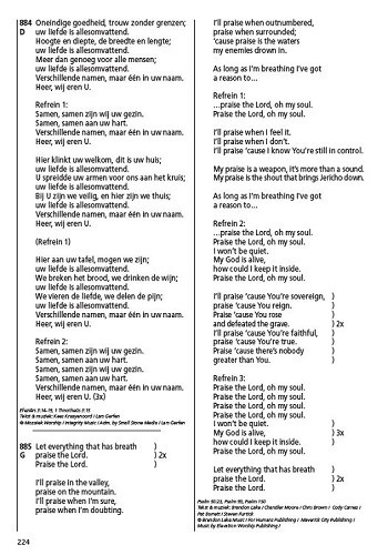 Opwekkingsliederen Tekstboekje aanvulling